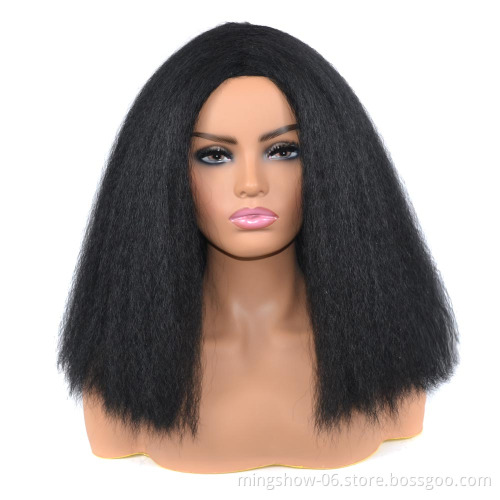 Synthetic bob short yaki straight wigs for black women